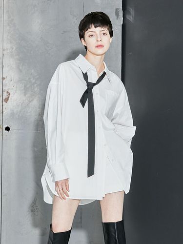 Oversized poplin shirt - white - cordinary - Modalova