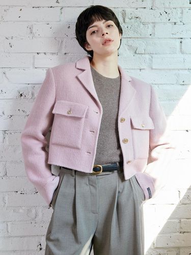 Wool cropped jacket - pink - cordinary - Modalova