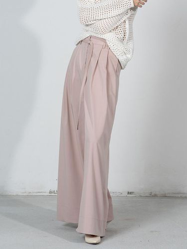 High - waist wide leg belt trousers - pink - cordinary - Modalova