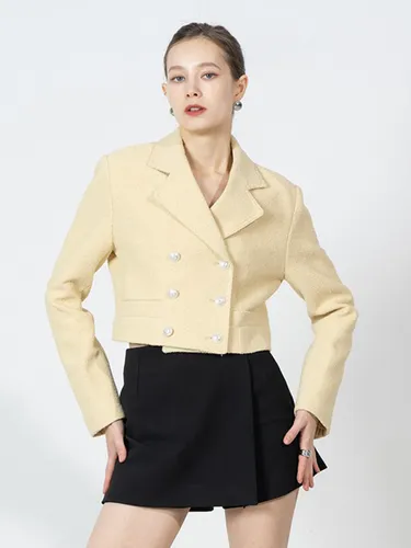 Cropped double-breasted tweed jacket - cordinary - Modalova