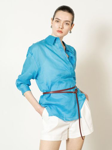 Big pocket Linen oversized shirt - blue - cordinary - Modalova