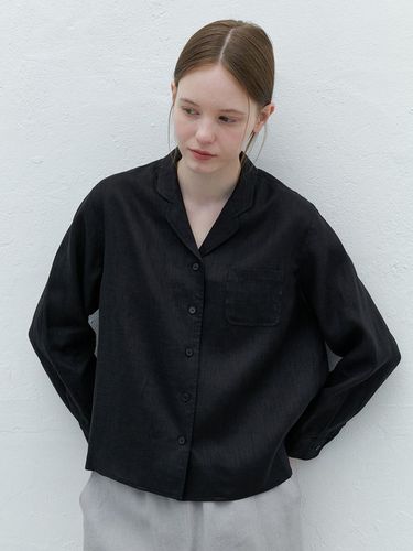 Linen natural shirts - black - AYU - Modalova