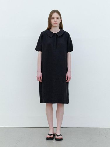 Collar point linen one - piece - black - AYU - Modalova