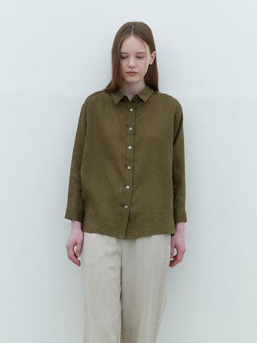 Linen blouse - khaki - AYU - Modalova