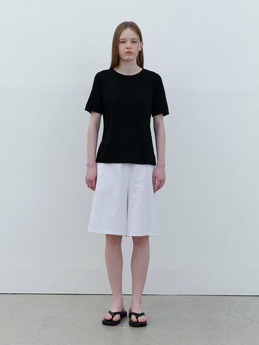 Basic cotton t shirt black - AYU - Modalova