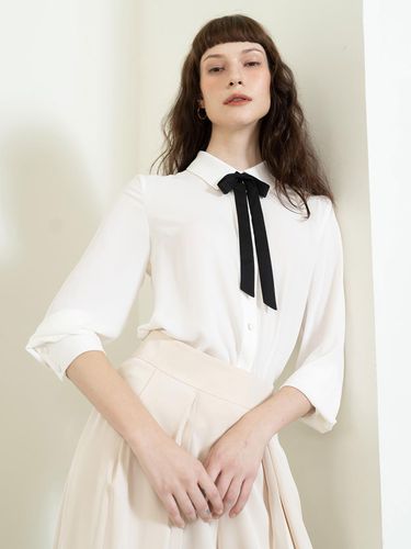 Feminine tie blouse - white - cordinary - Modalova