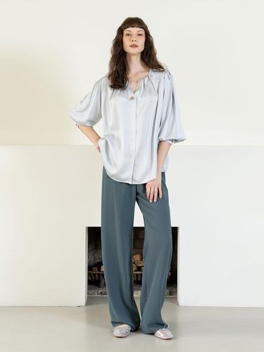 Crepe straight banding pants - khaki - cordinary - Modalova