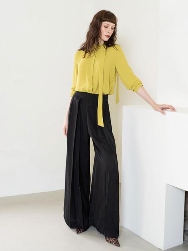 High - waist silky wide trousers - black - cordinary - Modalova