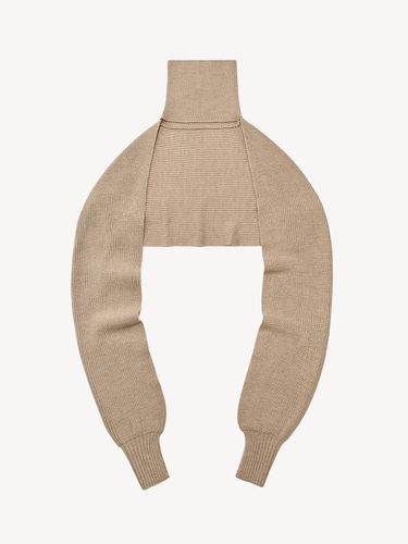 Wool turtleneck knit scarf (beige) - RIDIFI - Modalova