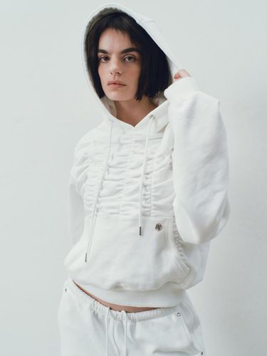 G_SHIRRING SWEAT HOODY_24FW / WHITE - GIMMETHEYOUNG - Modalova