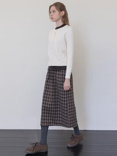 Check banded skirt _ Brown - JMARK New York - Modalova