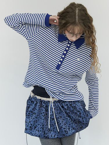 Eyelet Stripe Rugby T shirt (blue) - HHIPS - Modalova