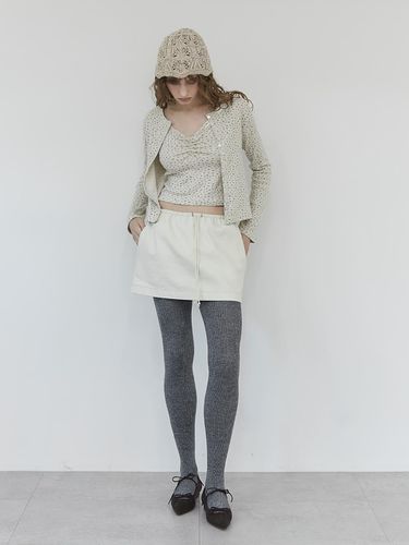 Denim Mini Skirt (cream) - HHIPS - Modalova