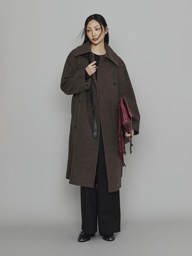 Atelier] Leather Button Belt Coat () - LUCKY CHOUETTE - Modalova