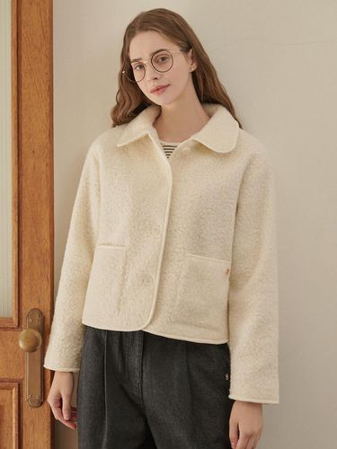 Curly boucle collar jacket - MICANE - Modalova