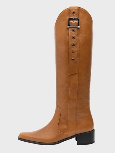 Belted long boots - brown - cahaya - Modalova