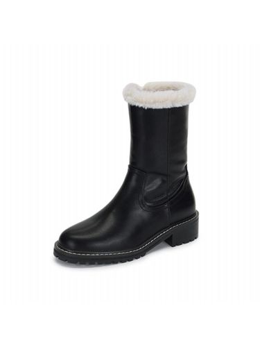 Basic Half Fur Boots Black 4CM - FORMEL CAMELE - Modalova