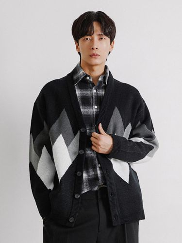 Men's Argyle PATTERN Cardigan () - ADHOC - Modalova