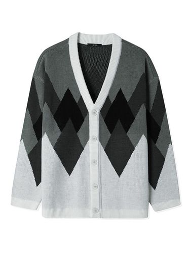 Men's Argyle PATTERN Cardigan ( - ) - ADHOC - Modalova