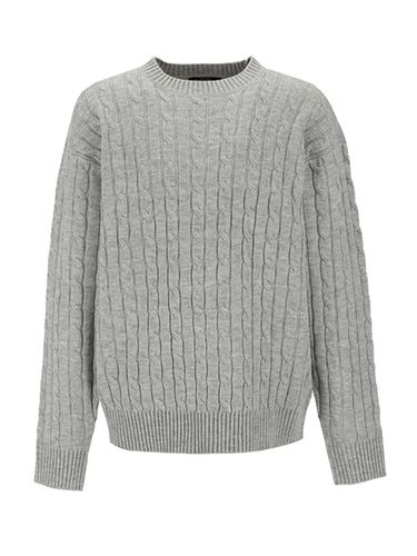 Men's round neck cable knitwear (--) - ADHOC - Modalova