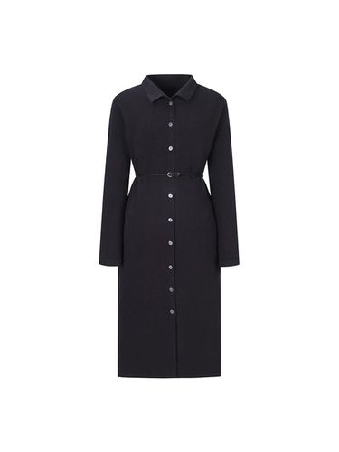 Button Collar Belted Knitwear Dress (BHOCX2982) - BESTI BELLI - Modalova