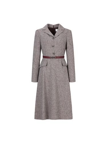 Belted button-up tweed dress (BHOAI2515) - BESTI BELLI - Modalova