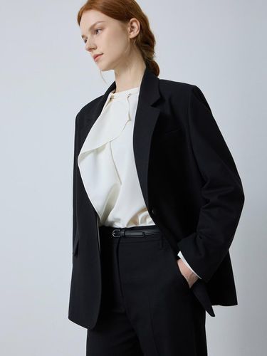 Wool Blend Two-Button Single Structured Jacket [Black] (C244MSF234) - CC collect - Modalova