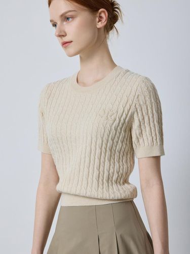 Cashmere Blended Cable Half-Sleeve Pullover (LE_C244KSK031) - CC collect - Modalova