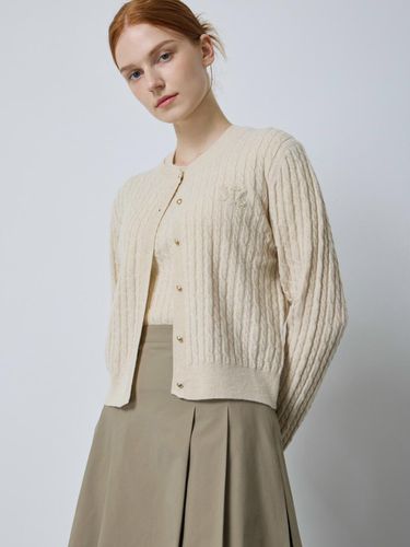 Cashmere Blended Cable Knit Regular Fit Cardigan (LE_C244KSL031) - CC collect - Modalova