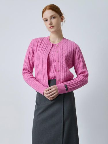 Cashmere Blended Cable Knit Cardigan [Pink] (C244KSL031) - CC collect - Modalova