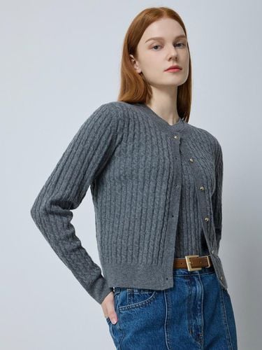 Cashmere Blended Cable Knit Cardigan [Gray] (GR_C244KSL031) - CC collect - Modalova