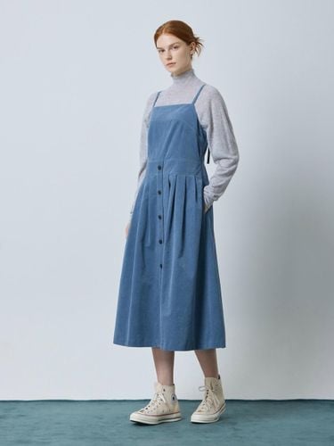 Corduroy Sleeveless Adjustable Strap Flare dress [Blue] (BL_C244MSE032) - CC collect - Modalova