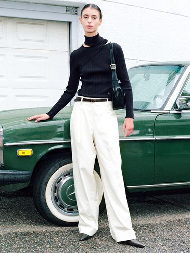 One Tucked Cotton Wide Pants - LOEUVRE - Modalova