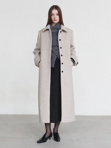 Slim Fit Single Breasted Long Coat - LOEUVRE - Modalova