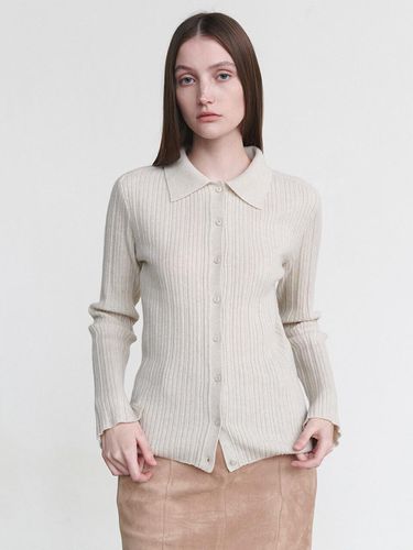 Collar Slim Cardigan - LOEUVRE - Modalova