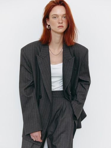 Pin-stripe over sized fit jacket - MOONT - Modalova