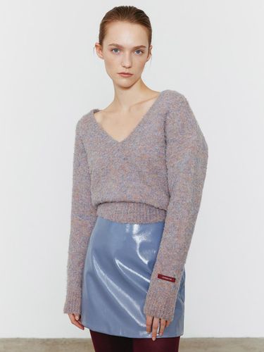 Wool V-neck cropped knitwear - MOONT - Modalova