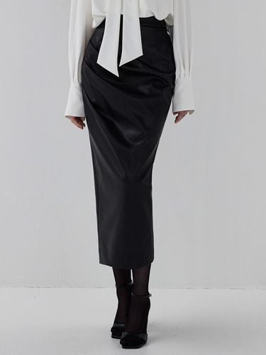 Drape leather skirt - MOONT - Modalova