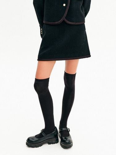 Rosie Trimming Wool Skirt - Black - LOOKAST - Modalova