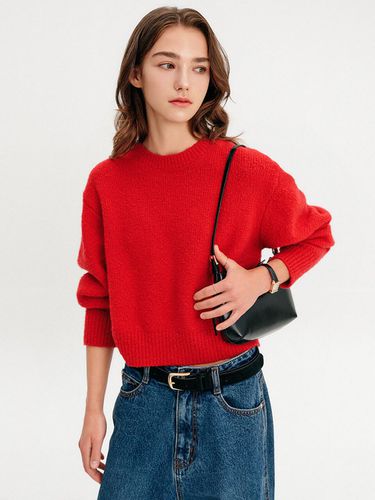 Colin Wool Boucle Cropped Knit - Red - LOOKAST - Modalova