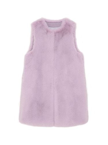 FAUX FUR KUN LONG VEST (LVT015KRFKF) - Lemonplet - Modalova