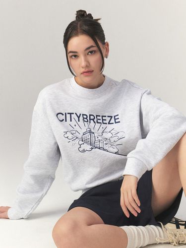 Essential Cloudy City Sweat Shirt_MELANGE WHITE - CITYBREEZE - Modalova