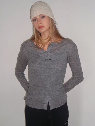 Layered Long sleeve top (set) Gray - INJIACTIVE - Modalova