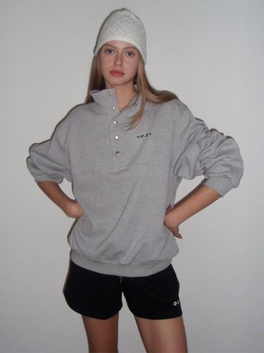 Snap Pullover Sweatshirt Gray - INJIACTIVE - Modalova