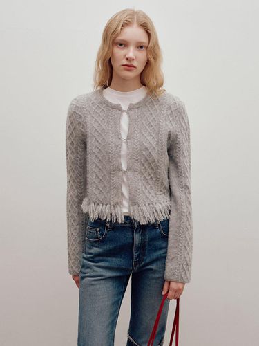 Cable Tassel Knit Cardigan in L/Grey VK4WD251-11 - RAIVE - Modalova