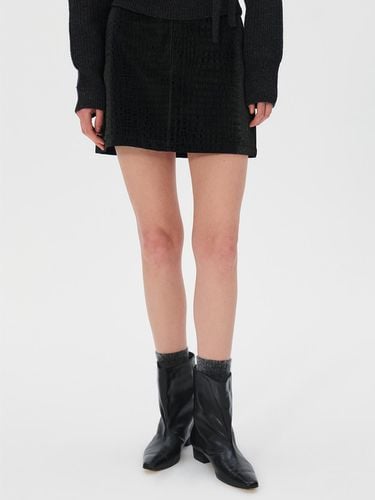 Faux Leather Mini Skirt, Black - KUME - Modalova