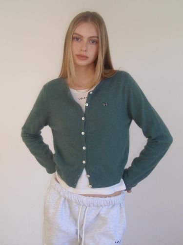 Merino Wool Cardigan _Blue green - INJIACTIVE - Modalova