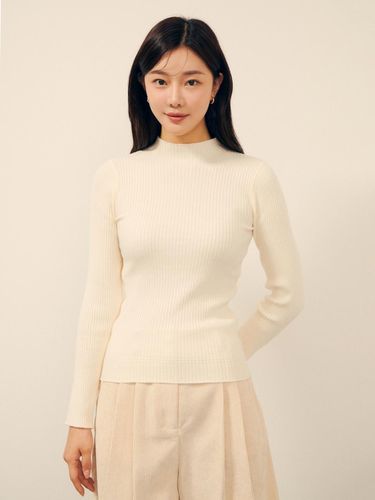 Slim fit ribbed mock neck pullover knitwear - JJ JIGOTT - Modalova