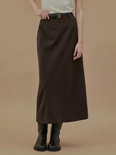 Benich woolen long skirt (belt set) - TWEE - Modalova