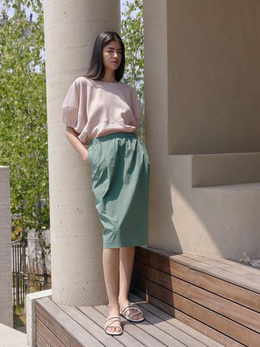 Crinkle papaerbag skirt - applegreen - KILHOUETTE - Modalova